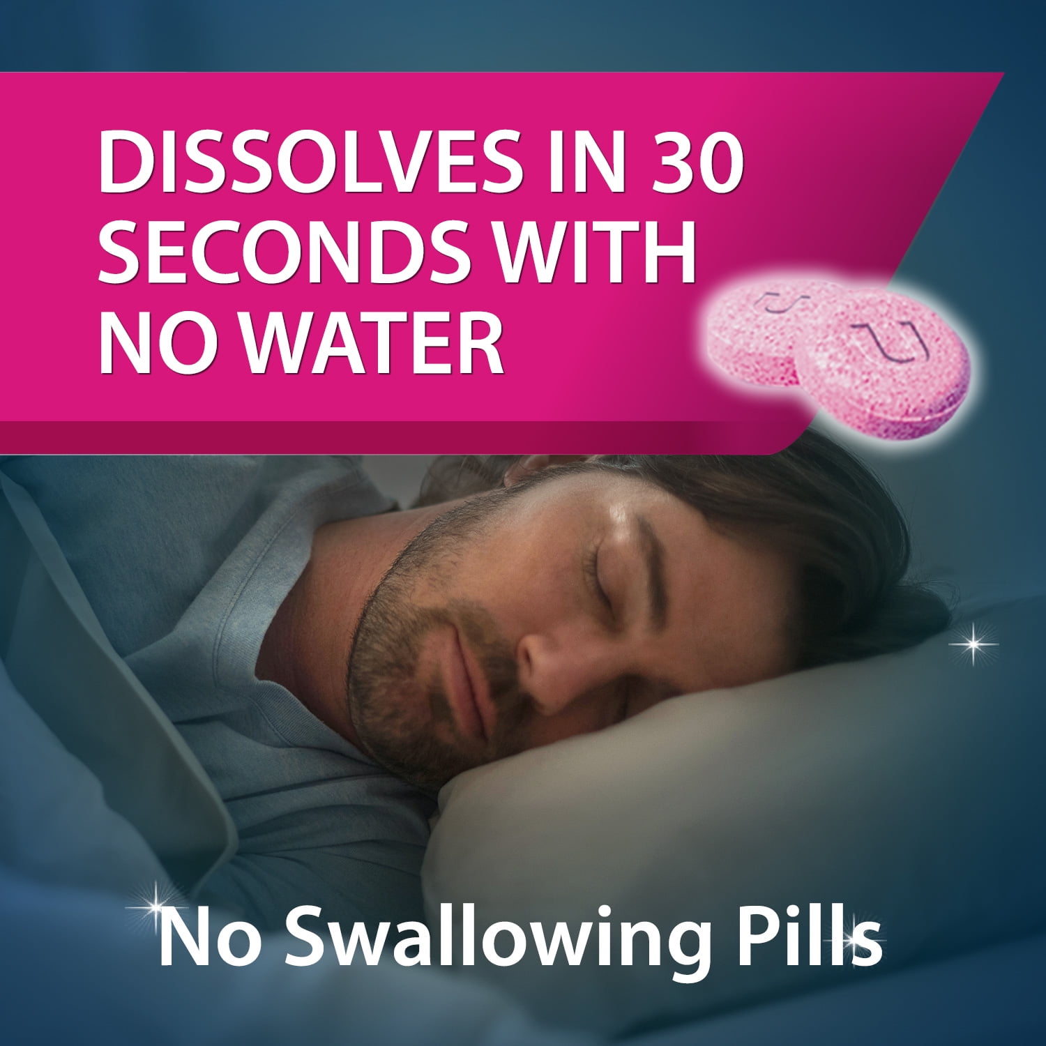 Unisom SleepMelts Tablets, Sleep-Aid with 25mg Diphenhydramine HCI, Cherry, 24 ct.