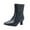 Blue, variant on Boots for Women Mid Calf Chelsea Boots Side Zipper Pointy Toe Slip Resistant Mid Flare Heel Plush Lined Fall Winter Boots