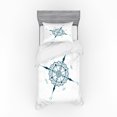 thumbnail image 2 of Ambesonne Compass Bedding Set 4 Pcs, Floral Design Drawing, Queen, Cream Dark Green, 2 of 3