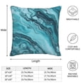 thumbnail image 2 of Multi-Size Linen Sofa Pillow Cover Invisible Zipper Open And Close Strong Use For Sofa Chair Garden Sofa Car Teal Marble_1 16"X16", 2 of 8