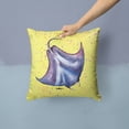 thumbnail image 2 of Stingray on Yellow Fabric Decorative Pillow, 2 of 4