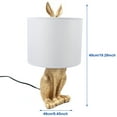thumbnail image 5 of Loyalheartdy Modern Gold Rabbit Table Lamp Creative Resin LED  Light Bedroom Bedside Reading Eyes Protect Lighting Fixtures, 5 of 12
