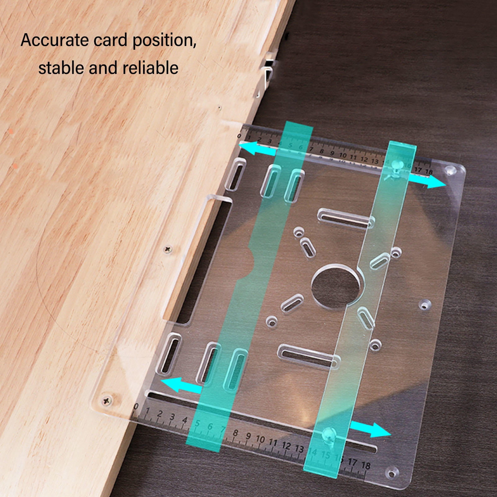 Yajisi 8mm Acrylic Router Table Insert Plate – Adjustable, Dust‑Cover, 45° Bevel & 90° Flat Cuts, 10.6"×12.6"
