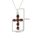 thumbnail image 4 of 6X4 MM Oval Shape Garnet Gemstone 925 Sterling Silver Cross Mother's Day Gift Pendant, 4 of 5