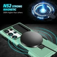 thumbnail image 5 of Case for Samsung Galaxy S24 Ultra, with Sliding Camera Cover, with Rotating Finger Ring Holder Magnetic Bracket Hybrid Hand Grip Protective Shockproof Phone Case Cover for S24 Ultra - Lightgreen, 5 of 9
