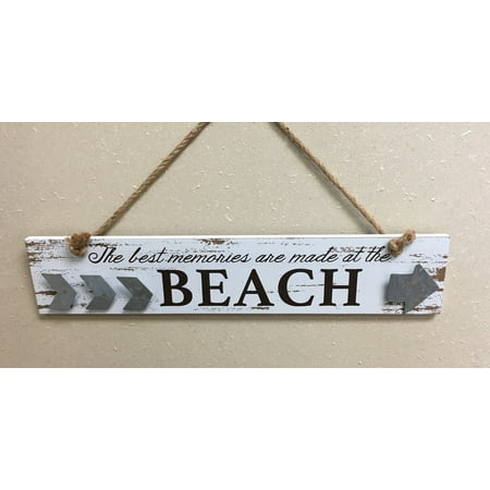Best Memories Are Made at The Beach Arrow Wood and Metal Wall Sign 15.75