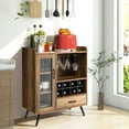 thumbnail image 3 of Gymax Liquor Bar Cabinet Storage Buffet Sideboard Credenza w/ Wine Rack & Glass Holder, 3 of 10