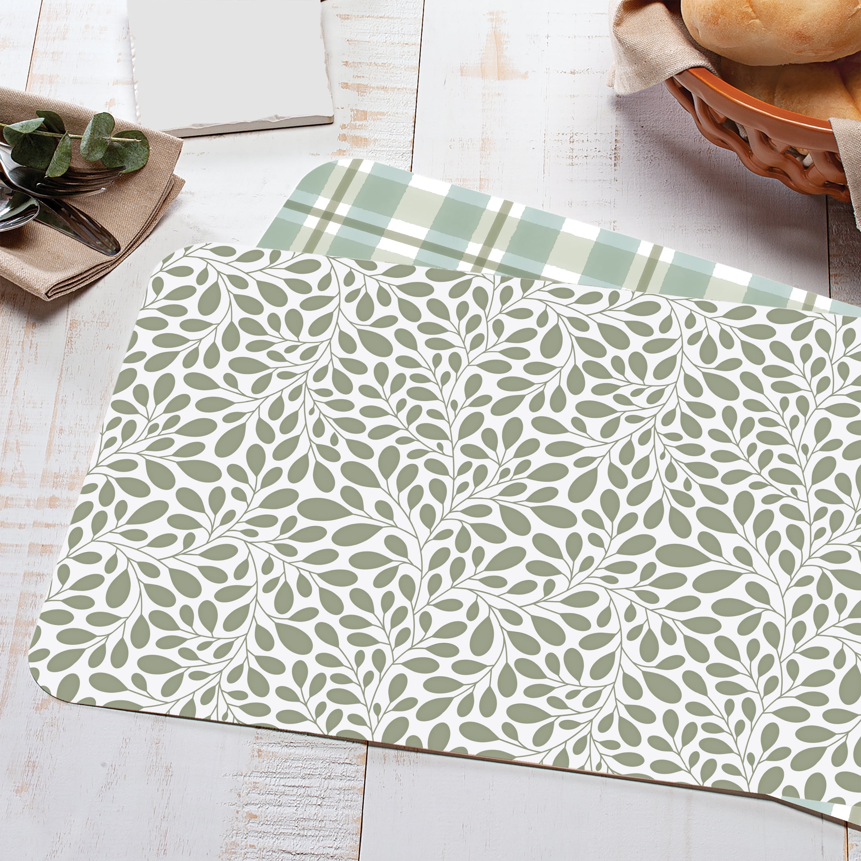 (4 pack) Conimar Garden Vines Reversible Flexible Plastic Placemat