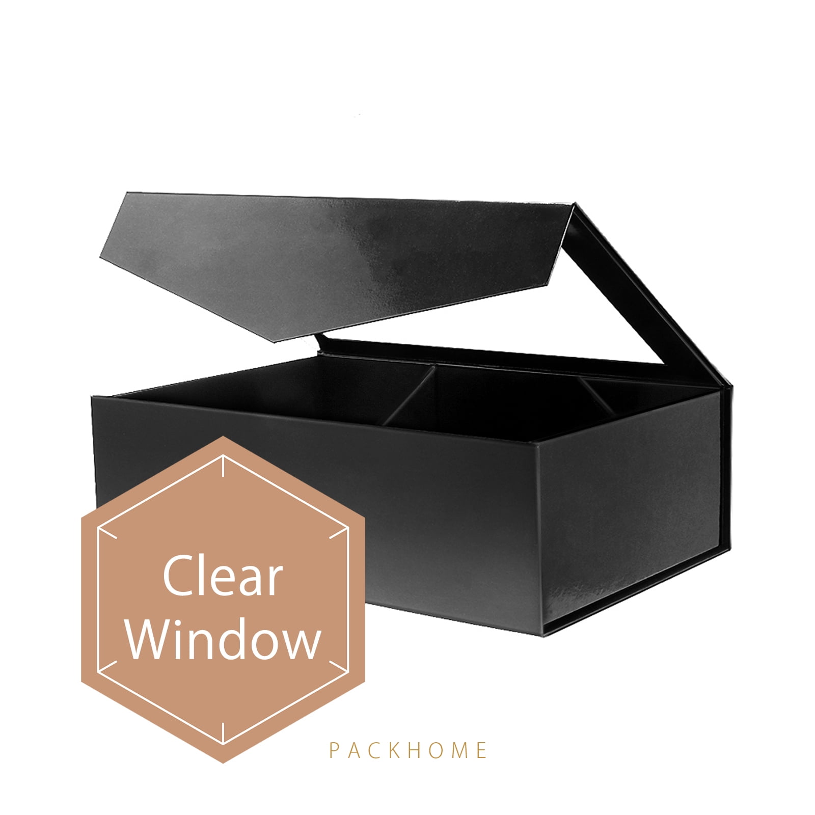 PACKHOME 2 Gift Boxes 14x9.5x4.5 Inches, Large with Lids, White