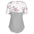 thumbnail image 3 of WISEFIN Women Maternity Floral Stitching Striped Short Sleeve Nursing Breastfeeding T-Shirt Tops, 3 of 4