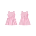 thumbnail image 2 of BemeyourBBs Toddler Baby Girl Summer Tank Dress Clothes Casual Solid Color Elastic Waist Sleeveless Pockets Dress Cute Beach Party Casual Dress, 2 of 9