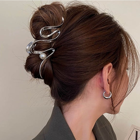 Elegant Large Pearl Hair Clips Non Metal Barrettes Strong Hold Hair Accessories For Women Girls