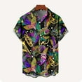 thumbnail image 4 of YLSDY Funny Hawaiian Shirts for Men Mardi Gras Retro Button up Shirt Summer Holiday Theme Party Aloha Top Vacation Clothing Multicolor S, 4 of 7