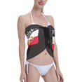 thumbnail image 3 of Womens Polska Polish Flag Coverups Beach Short Sarong Sheer Chiffon Cover Up Bikini Wraps, 3 of 7