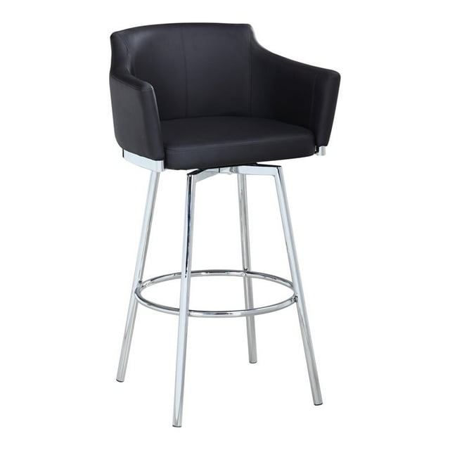 Chintaly Imports Dusty 36.4" Modern Club Counter Stool w/ Memory Swivel in Black