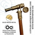 thumbnail image 5 of Vintage Telescope and Compass Wooden Walking Cane, 5 of 10