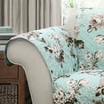thumbnail image 3 of Lush Decor Tania Floral Furniture Protector Blue/Gray Single Arm Chair, 3 of 4