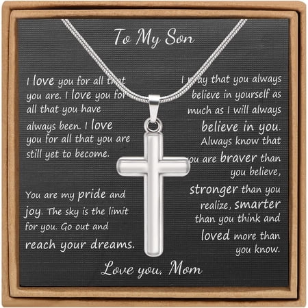 Son Cross Necklace Birthday Graduation From Mom, Multi Cross Necklace