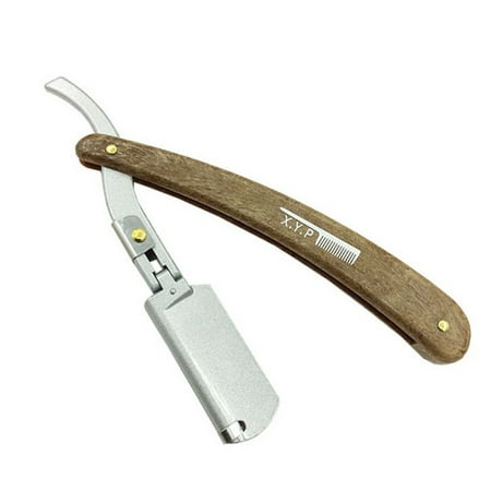 Manual razor folding straight razor stainless steel beard razor holder (silver razor