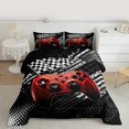 thumbnail image 2 of Manfei Red Game Controller Bedding Comforter Set 2pcs for Boys, Black White Racing Flag Twin Comforter Sets, Gamer Gamepad Bedding Set, Breathable Home Decor, 2 of 8