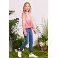 thumbnail image 6 of Oudiya Girls Twist Front Tie Dye Sweatshirt Casual Long Sleeve Pullover Crop Tops for Kids 4-12Y, 6 of 6