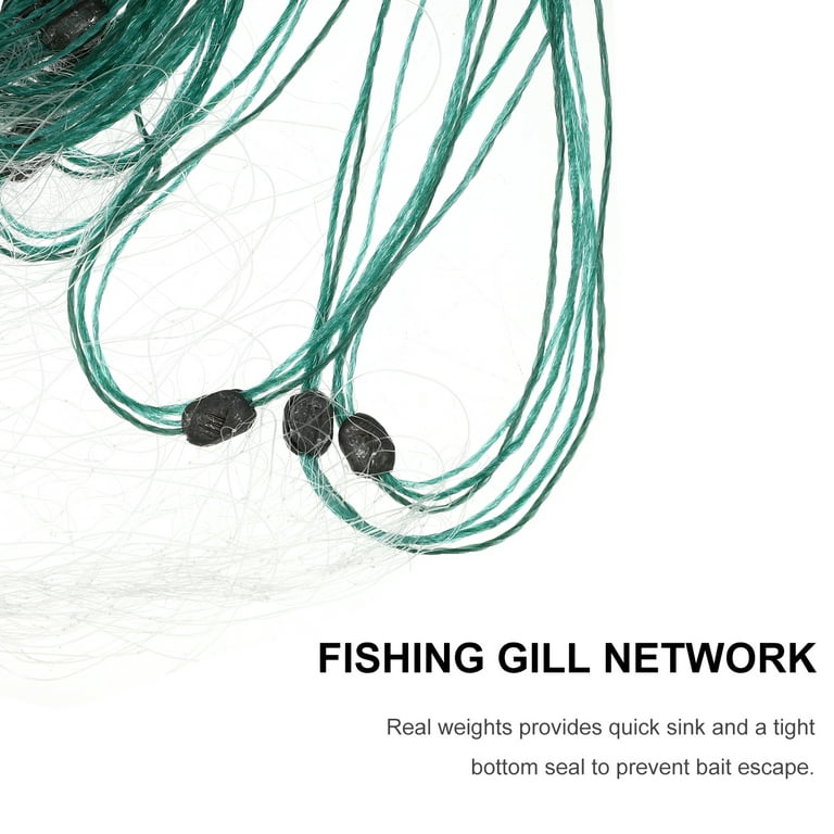 Monofilament Fishing Gill Network Single Layer Fishing Net Outdoor Fish  Gillnet Trap Fishing (1m x 20m, Three Layer Round Lead Drop)