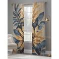 thumbnail image 4 of Retro Style Sheer Curtains 96 Inches Long 2 Panels Abstract Palm Leaf Tropical Plants Light Filtering Semi Sheer Window Curtains Drapes for Bedroom Living Room 52"x96", 4 of 7