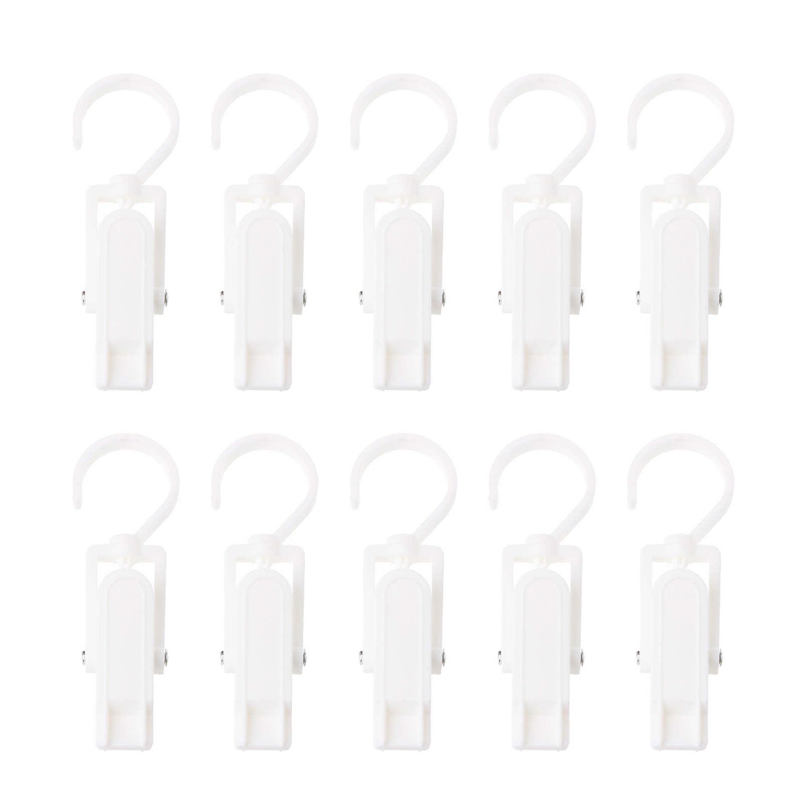 10pcs Laundry Hooks Clip Super Strong Plastic Swivel Hanging Curtain