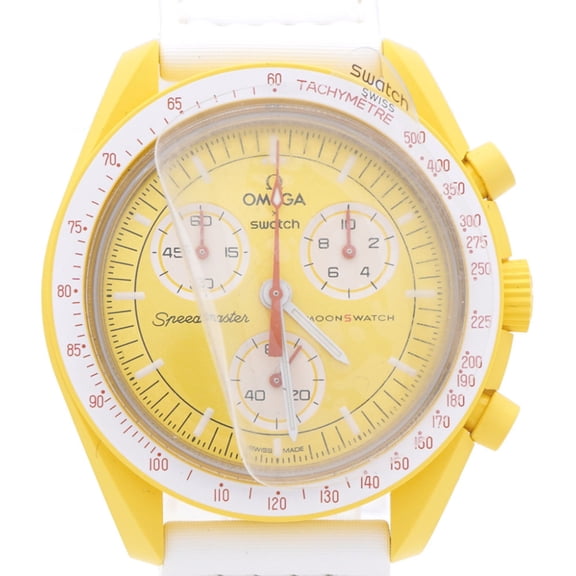 Pre-Owned Omega x Swatch Mission to the Sun Speedmaster SO33J100 Quartz Watch with...