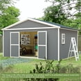 thumbnail image 3 of VEIKOUS Optional Door Position Storage Sheds, 108.70 x 143.20 x 128.30 inches, Natural, 3 of 12
