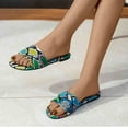 thumbnail image 4 of JeashCHAT Clearance Slip On Slide Sandals for Women Women's Snake Patterned Casual Wedges Flat Bottom Sandals And Beach Slippers, 4 of 7