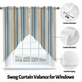 thumbnail image 3 of Stripes Swag&nbsp;Curtains Yellow Blue Lines Vintage Kitchen Swag Valance Rod Pocket Curtain Valances Scalloped Window Treatment/Drapes for Living Room Bedroom, Each 36"W x 36"L, 3 of 8