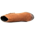 thumbnail image 3 of KENNETH COLE NEW YORK Womens Brown Fringed Comfort Alana Round Toe Block Heel Leather Booties 7.5 M, 3 of 5