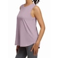 thumbnail image 2 of Womens Workout Tank Tops Back Pleat Loose Fit Sleeveless Yoga Athletic Shirt Soft Cooling Gym Tops Gray Cherry Pink S, 2 of 6