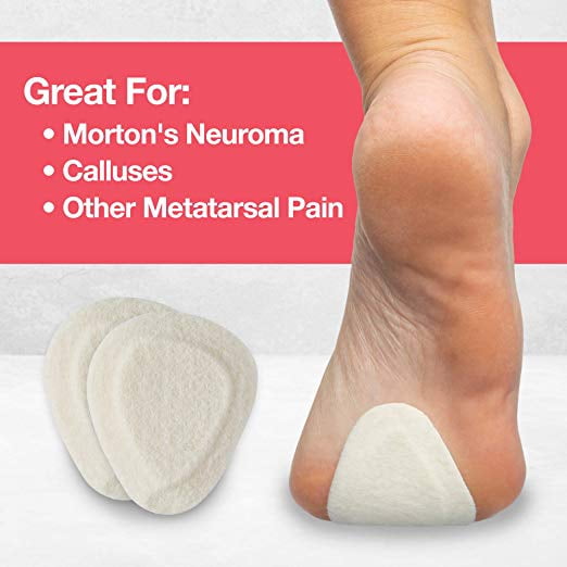 Adhere to Shoe Insoles or Feet 6 Pair Pack /¼/” Contoured Adhesive Ball of Foot Cushions ZenToes Metatarsal Felt Pads