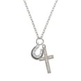 thumbnail image 2 of Delight Jewelry Silvertone Beaded Horseshoe I Set You Apart Engraved Cross Zoey Necklace, 28", 2 of 4