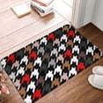 thumbnail image 5 of Daiia Houndstooth Green Red Front Door Mat, Heavy Duty Durable Welcome Mat for Outdoor Indoor, Dirt Trapper Waterproof Super Absorbent Door Mat, 16" x 24", 5 of 9