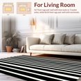 thumbnail image 2 of ODIKA 2'x3' Machine Washable Non-Slip Area Rug, Minimalist Striped with Bold Contrast High Traffic Rug, Black, 136113, 2 of 7