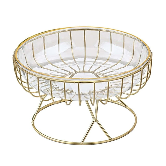Cesta de alambre de metal para frutas, frutero decorativo, soporte para aperitivos y frutas Borrar M