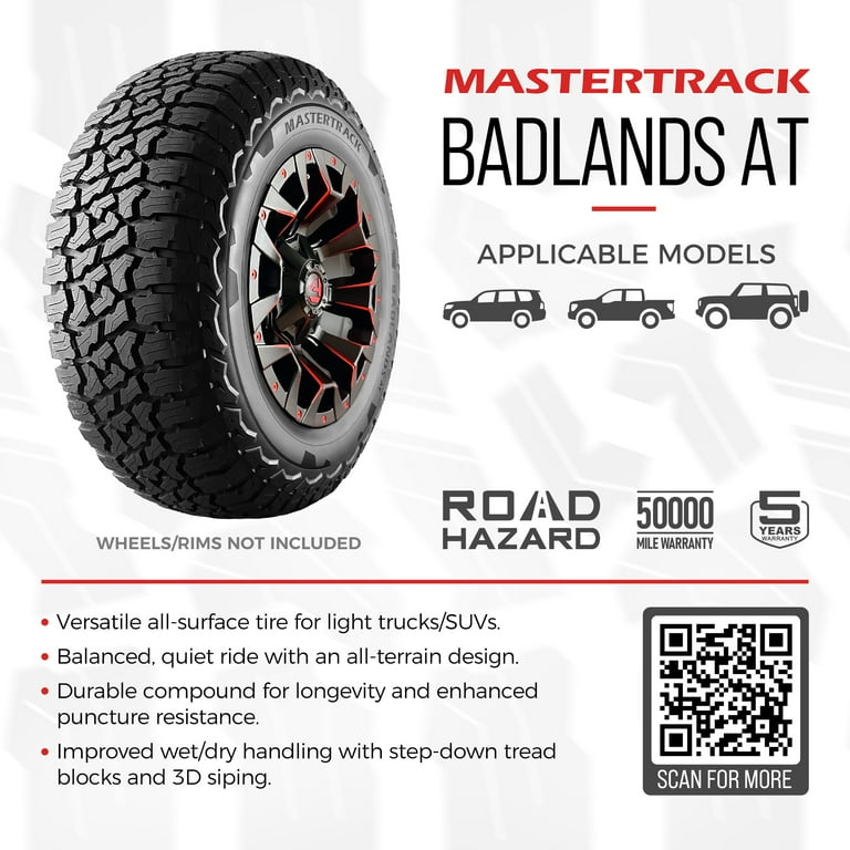 Mastertrack Badlands AT All Terrain LT275/70R18 10 Ply E Mastertrack Badlands AT All Terrain LT275/70R18 10 Ply E
