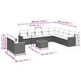 thumbnail image 2 of vidaXL 11 Piece Patio Sofa Set with Cushions Black Poly Rattan, 2 of 10
