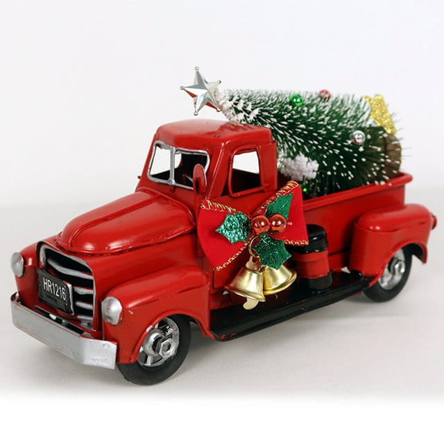 Red Christmas Truck, Little Red Truck Christmas Decor with Mini