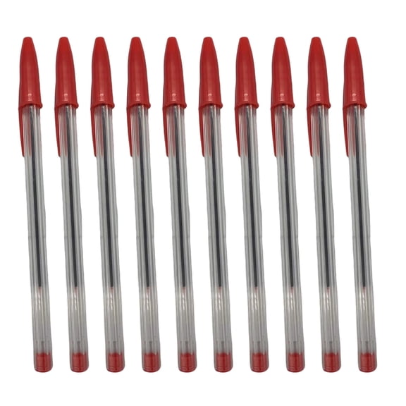 10PCS Ballpoint Pens 1.0mm Tip Black Red OR Blue Inks for Student Office Worker