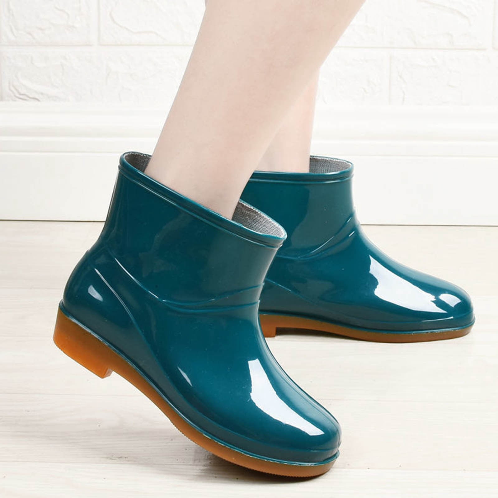 IUJSOY Women's Short Ankle Rain Boots Waterproof Lightweight Garden Work Rain Shoes for Women