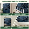 thumbnail image 4 of Peel and Stick Wallpaper Canvas Nordic Navy Blue Solid Color Blue Hue Textured Surface Linear Patterns Modern Art Wall Mural Decor Self Adhesive and Removable 100in x 144in, 4 of 5