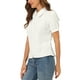 thumbnail image 4 of CAMISA DE MUJER CON COLLAR PETER PAN Y MANGAS CORTAS, BOTONES EN LA PARTE FRONTAL, COLOR BLANCO, 4 of 8