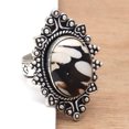 thumbnail image 4 of Peanut Wood Jasper Gemstone Handmade Unisex 925 Silver Jewelry Ring"8", 4 of 8
