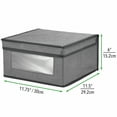 thumbnail image 6 of mDesign Medium Fabric Closet Storage Box, Window/Lid, 6 Pack, Dark Gray/Black, 6 of 8