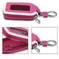 thumbnail image 4 of Unique Bargains Car Key Case Faux Leather Zipper Car Fob Key Case Keychain Bag Auto Remote Key Protector Pink and White, 4 of 7