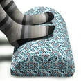 thumbnail image 3 of Geometric Foot Rest, Composition of Rhombuses Triangles Arrow Shapes Abstract, Non-Slip Backing Adjustable Ergonomic Memory Foam Leg Support for Office, Turquoise Dark Blue, by Ambesonne, 3 of 5